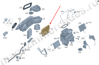 Испаритель кондиционера Mercedes